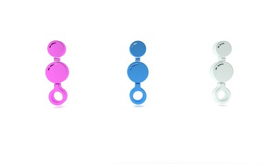 Wall Mural - Colorful Anal beads icon isolated on white background. Anal balls sign. Fetish accessory. Sex toy for men and woman. Minimalism concept. 3D render illustration