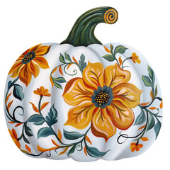 Wall Mural - Illustration of pumpkin in style of watercolor on white background