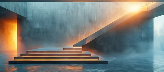 Poster - Concrete Steps Leading to the Light