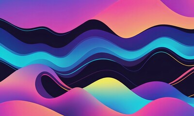 Wall Mural - A colorful wave with a purple and blue background