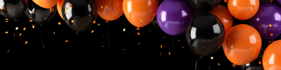 Wall Mural - Orange, black and purple balloons background