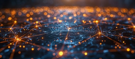 Wall Mural - abstract network visualization with glowing nodes