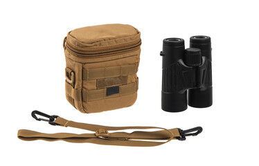 Wall Mural - Modern binoculars. An optical instrument for observation at long distances. Isolate on a white back.