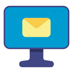 Sticker - email message on computer screen flat icon