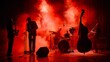 © liliyabatyrova - A group of musicians playing instruments on stage with smoke in the background