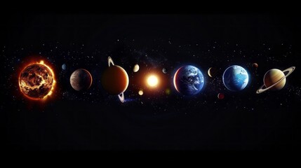 Wall Mural - a black and white photo of the planets in the solar system