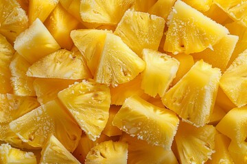 Wall Mural - Photo of a pile of frozen sliced pineapple 5