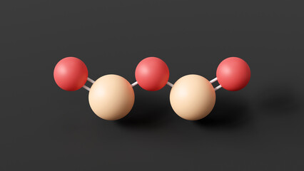 Sticker - iron(iii) oxide molecule 3d, molecular structure, ball and stick model, structural chemical formula e172(ii)