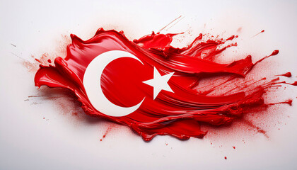 Paint stain in the colours of the Turkish flag