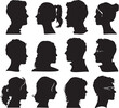 © Adeela vector & ai - silhouette people man and woman head face icon