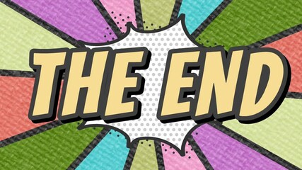 Wall Mural - THE END  - Text animation with retro or vintage sunburst background.