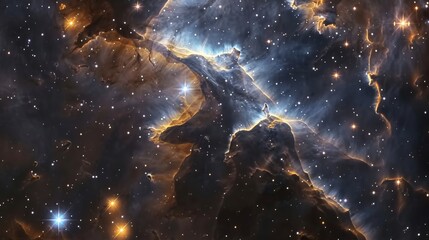 Wall Mural - abstract cosmic nebula with bright stars
