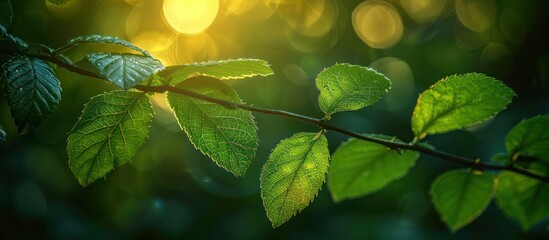 Sticker - Sunlight Filtering Through Lush Green Leaves