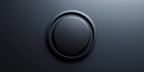 Abstract, Circular black button on dark background
