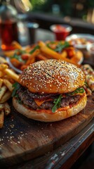 Wall Mural - junk food on a table