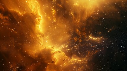 Wall Mural - Cosmic Dust and Golden Nebula.