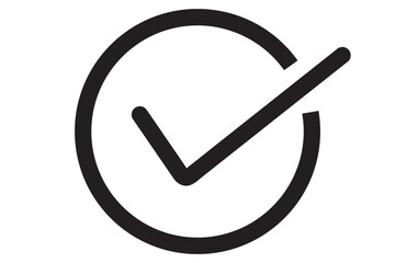 Wall Mural - check mark icon line isolated on white background. black flat thin icon on modern outline style. lin