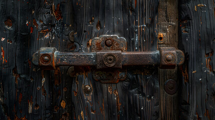 Rustic Wooden Handle on Aged Door Evoking Nostalgia and Craftsmanship