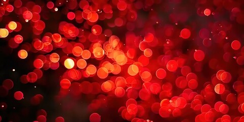 Wall Mural - Red Bokeh Lights Abstract Background