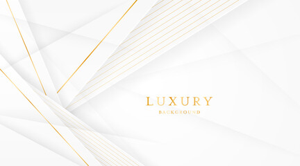 Aufkleber - White background with elegant golden lines, use for template or cover. Elegant premium white background. vector illustration	