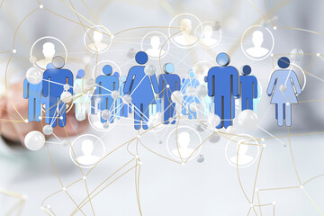 global network. blockchain. 3d illustration. neural networks and artificial intelligence. abstract
