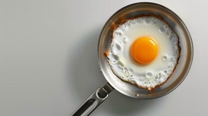 1-shot fried egg on a frying pan