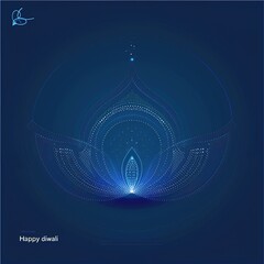 Poster - Abstract illustration of diya on Diwali celebration.illustration