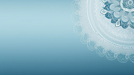 Wall Mural - Horizontal Light Blue Background with Oriental Pattern