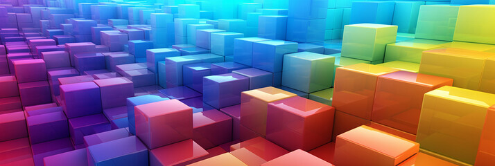 Wall Mural - Rainbow of Colorful Blocks Abstract Background