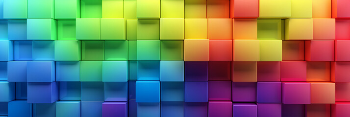 Wall Mural - Rainbow of Colorful Blocks Abstract Background