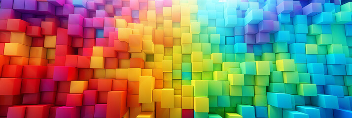 Wall Mural - Rainbow of Colorful Blocks Abstract Background