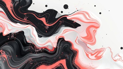 Wall Mural - fluid isolated abstract geometric coral black gradient shapes for modern website and graphic design on the white background