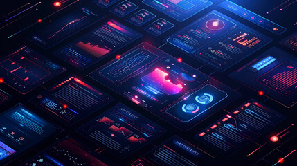 background digital isometric of UI UX