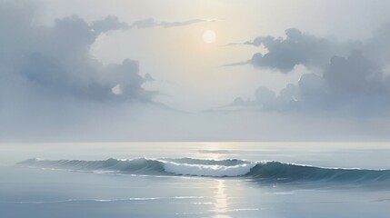 Wall Mural - beauty landscape view of quiet ocean with waves