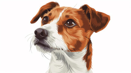 Wall Mural - Jack russell terrier dog in flat vector art cartoon style illustration