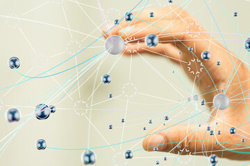 Leinwandbilder - conference Digital Network and data concept 3d