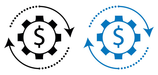 Wall Mural - finance money signs collection. costs optimization and production efficiency icon vector illustratio