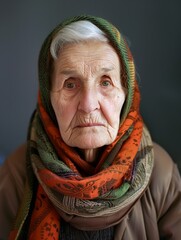 Wall Mural -  70 years old european woman in a old people shelter 