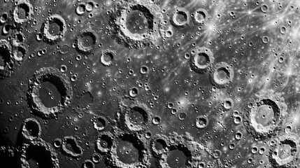 Wall Mural - lunar surface with detailed craters