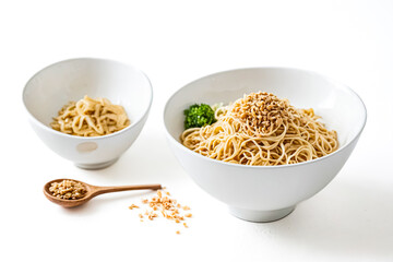 Wall Mural - Bowl of Noodles with Toppings