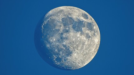 Wall Mural - waxing gibbous moon in the twilight sky