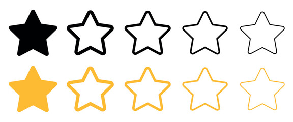 Wall Mural - Five stars icon vector. Five stars customer product rating review flat icon for apps and websites. Isolated on transparent. Editable stroke.