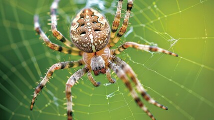 Highlight the web of a garden spider