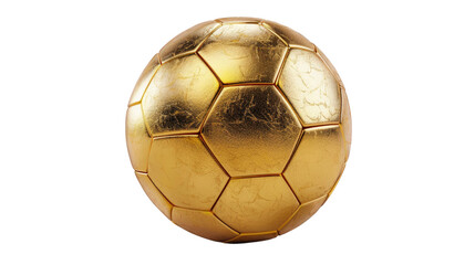 Golden soccer ball white transparent background