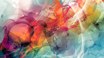 Wall Mural - Vibrant Abstract Symphony Illustration
