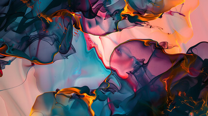 Wall Mural - Liquid Neon Harmony wallpaper background