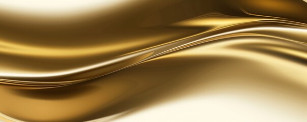 Wall Mural - trendy smooth fluid of golden paint on white background