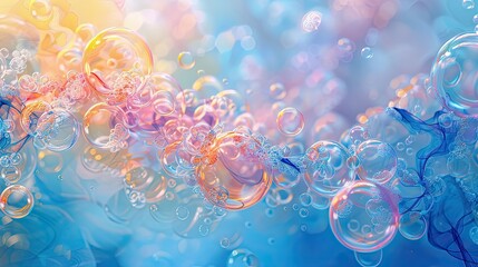 Wall Mural - A colorful image of bubbles in the ocean