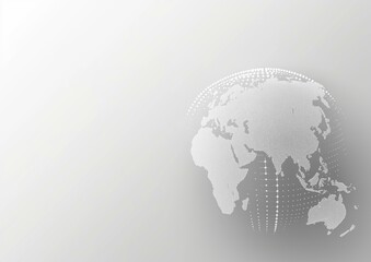 Wall Mural - a digital representation of the planet earth focusing on the eastern hemisphere, depicted with a net