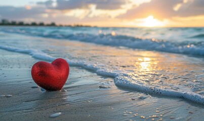 valentines day on the beach, Generative AI